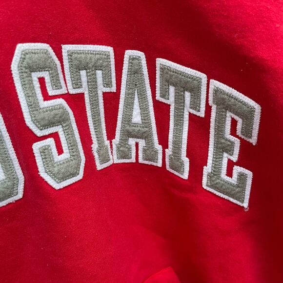 Champion Ohio State Hoodie Sweatshirt Pullover Y2K Vintage Red Medium - Picture 6 of 11